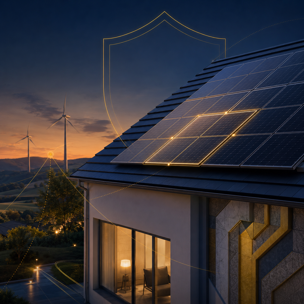 Panneaux photovoltaïques protégés par un symbole juridique